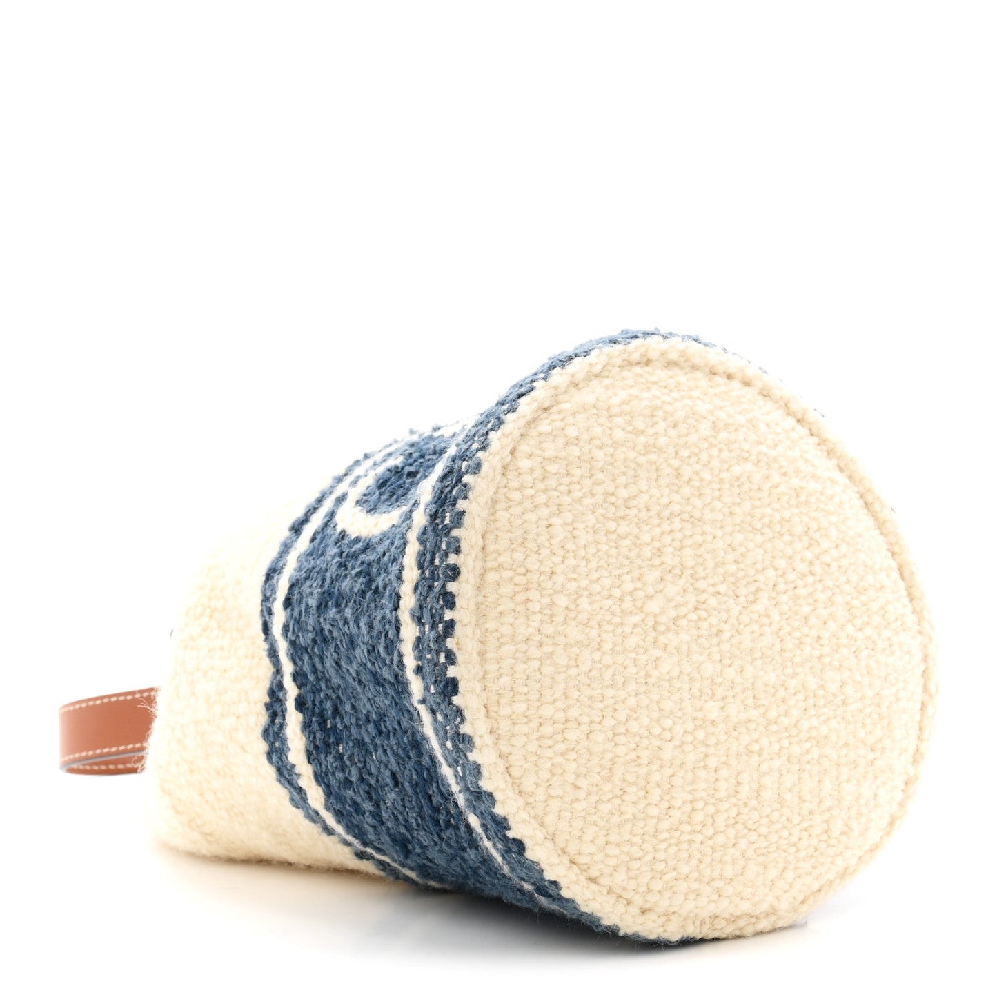 Plein Soleil Textile Calfskin Teen Drawstring Bag Cream Blue