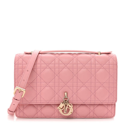 Lambskin Cannage Miss Dior Top Handle Bag Pink