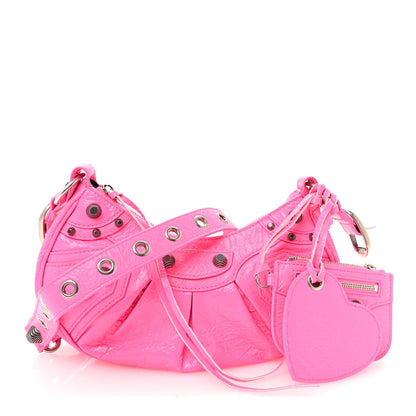 Agneau Arena Le Cagole Shoulder Bag XS Hot Pink