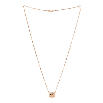 18K Rose Gold Diamond Small Perlee Clovers Pendant Necklace