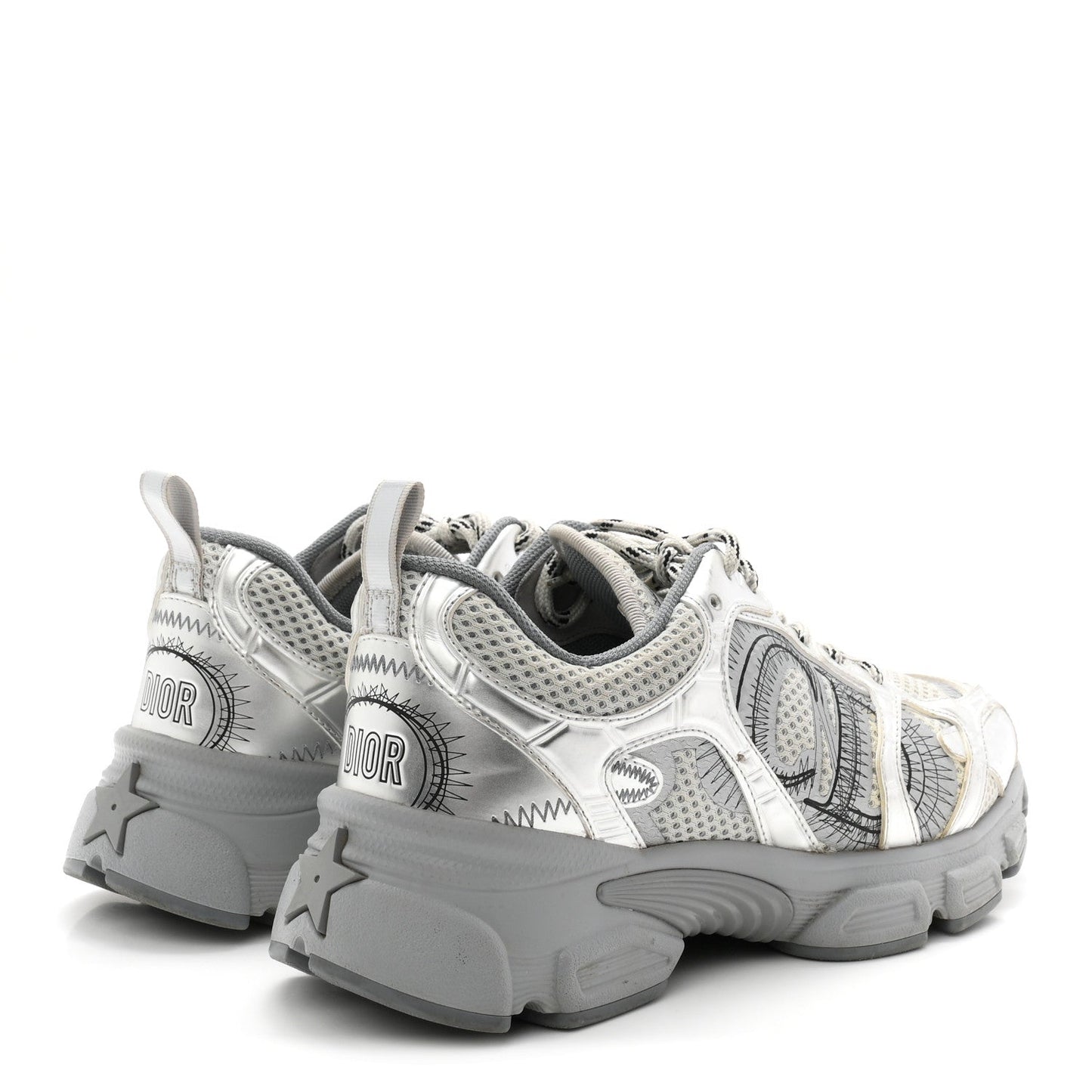 Technical Mesh Dior Chrono Sneakers 38 Silver