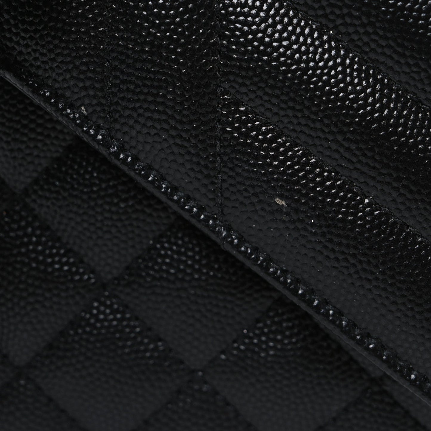 Grain De Poudre Textured Mixed Matelasse Triquilt Small Monogram Monochrome Satchel Black