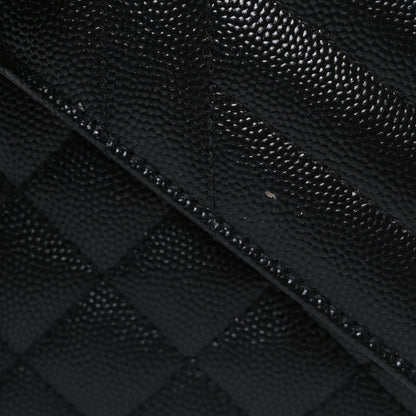 Grain De Poudre Textured Mixed Matelasse Triquilt Small Monogram Monochrome Satchel Black