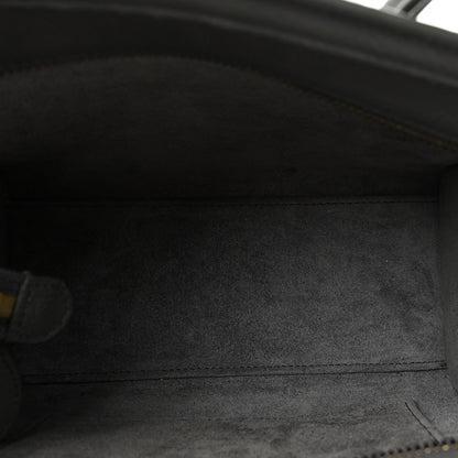 Drummed Calfskin Nano Luggage Kohl