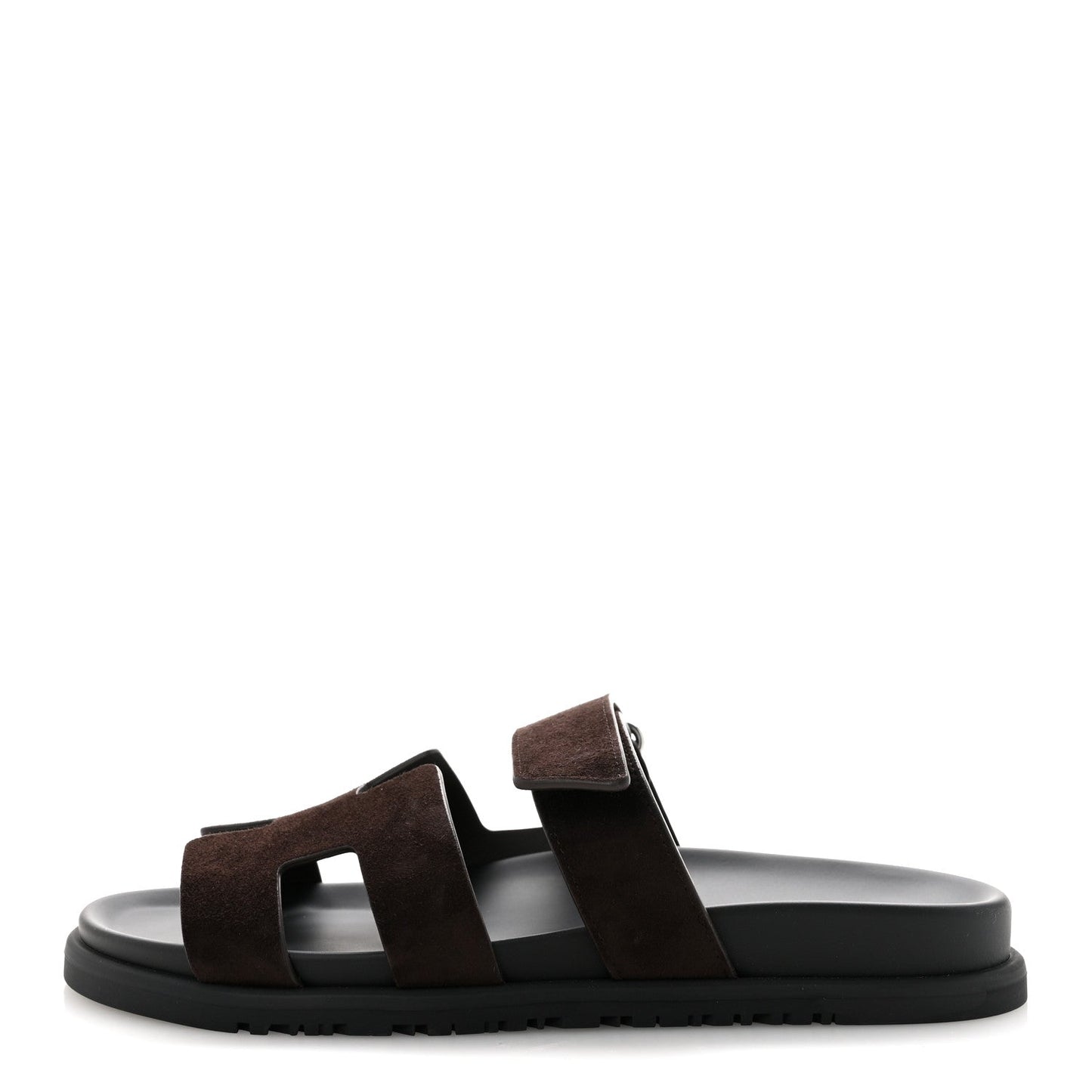 Suede Goatskin Womens Chypre Sandals 39.5 Marron Ebene