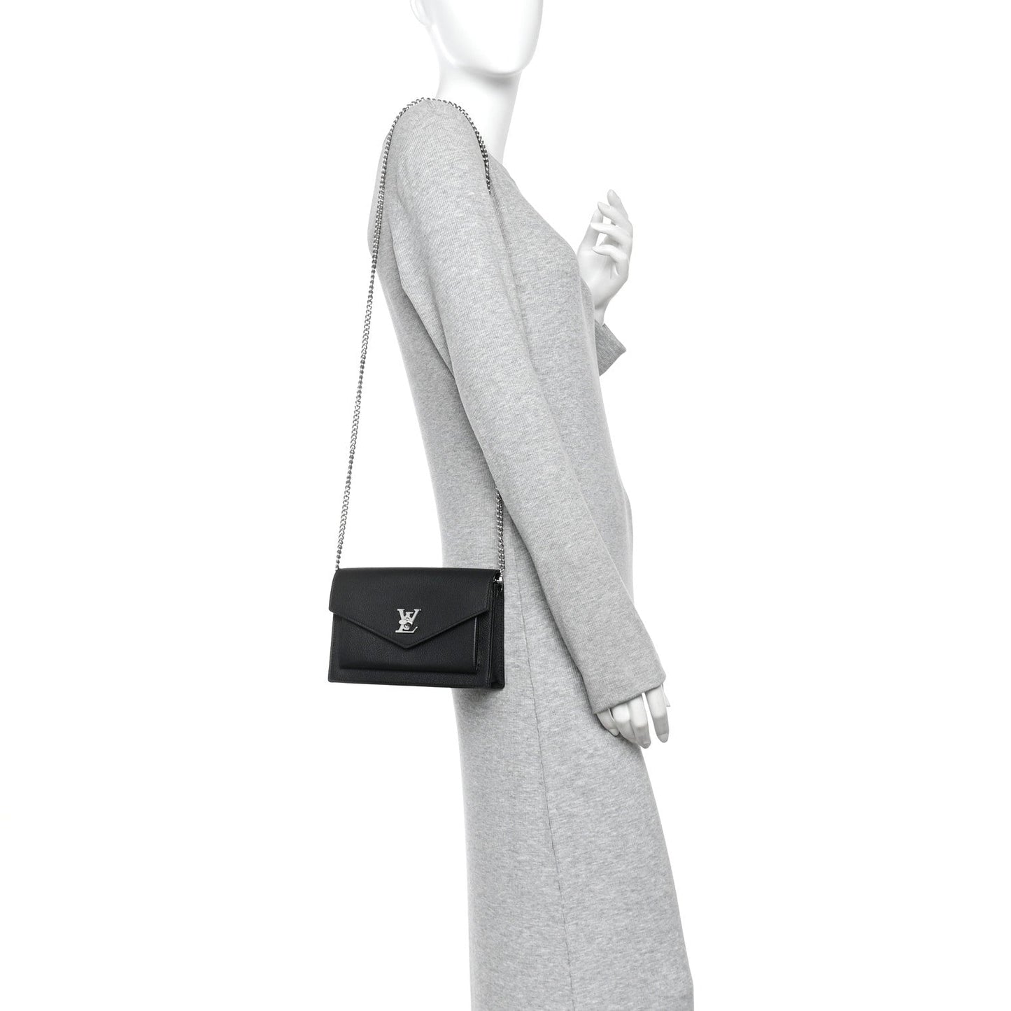 Soft Calfskin My Lockme Chain Pochette Black