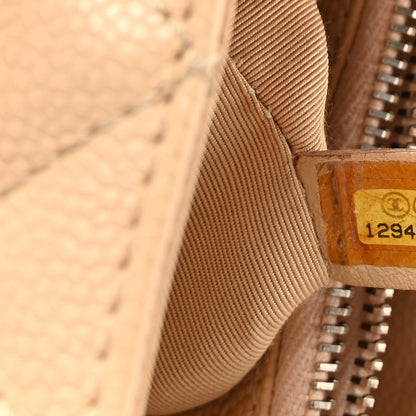 Caviar Quilted Grand Shopping Tote GST Beige