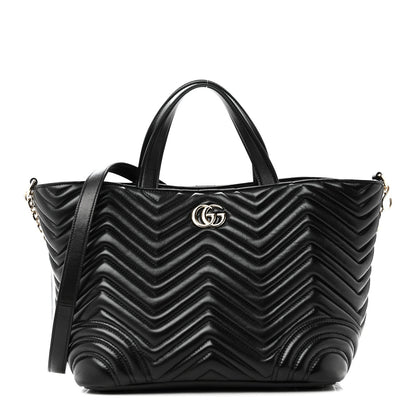 Lambskin Matelasse Medium GG Betty Tote Bag Black