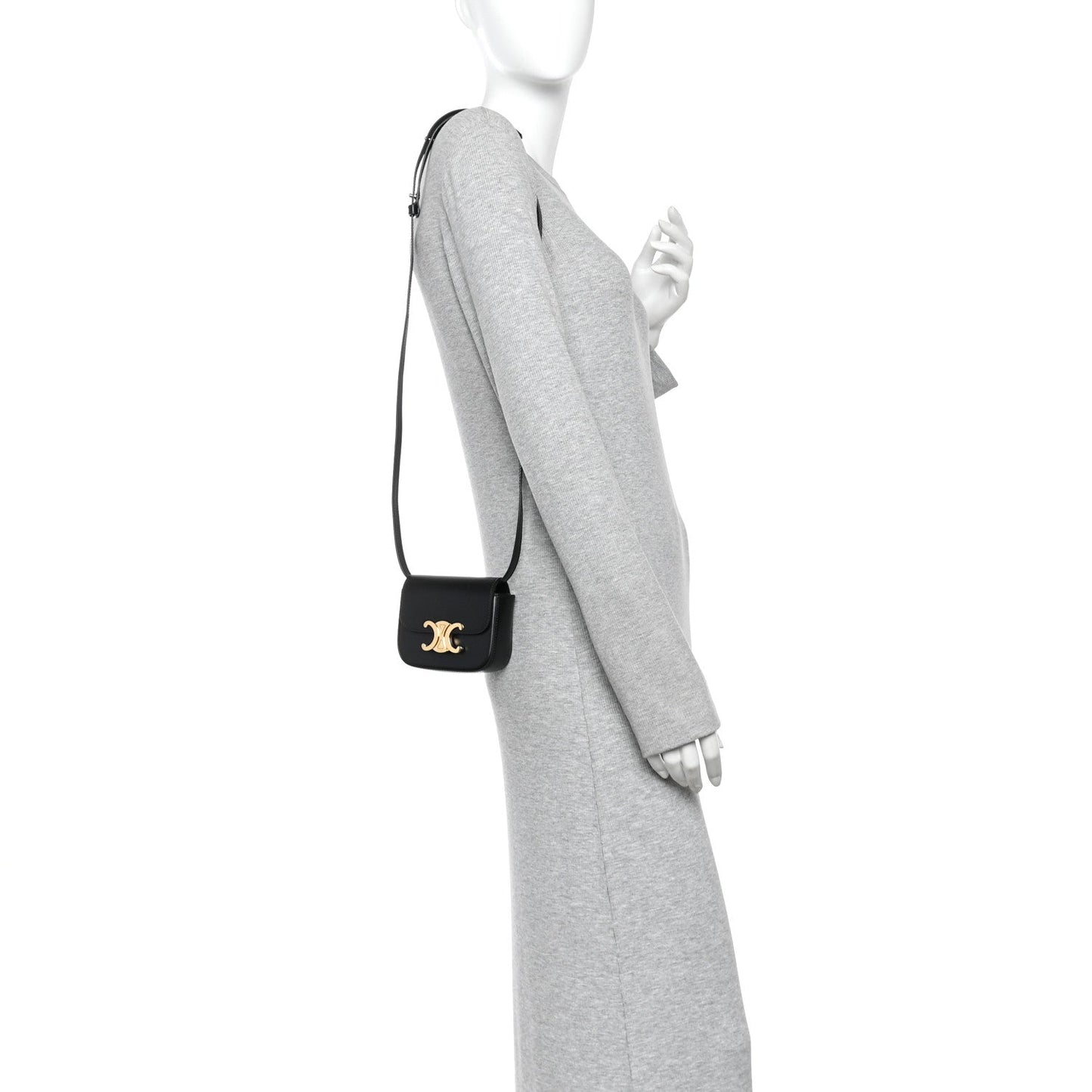 Shiny Calfskin Mini Triomphe Black