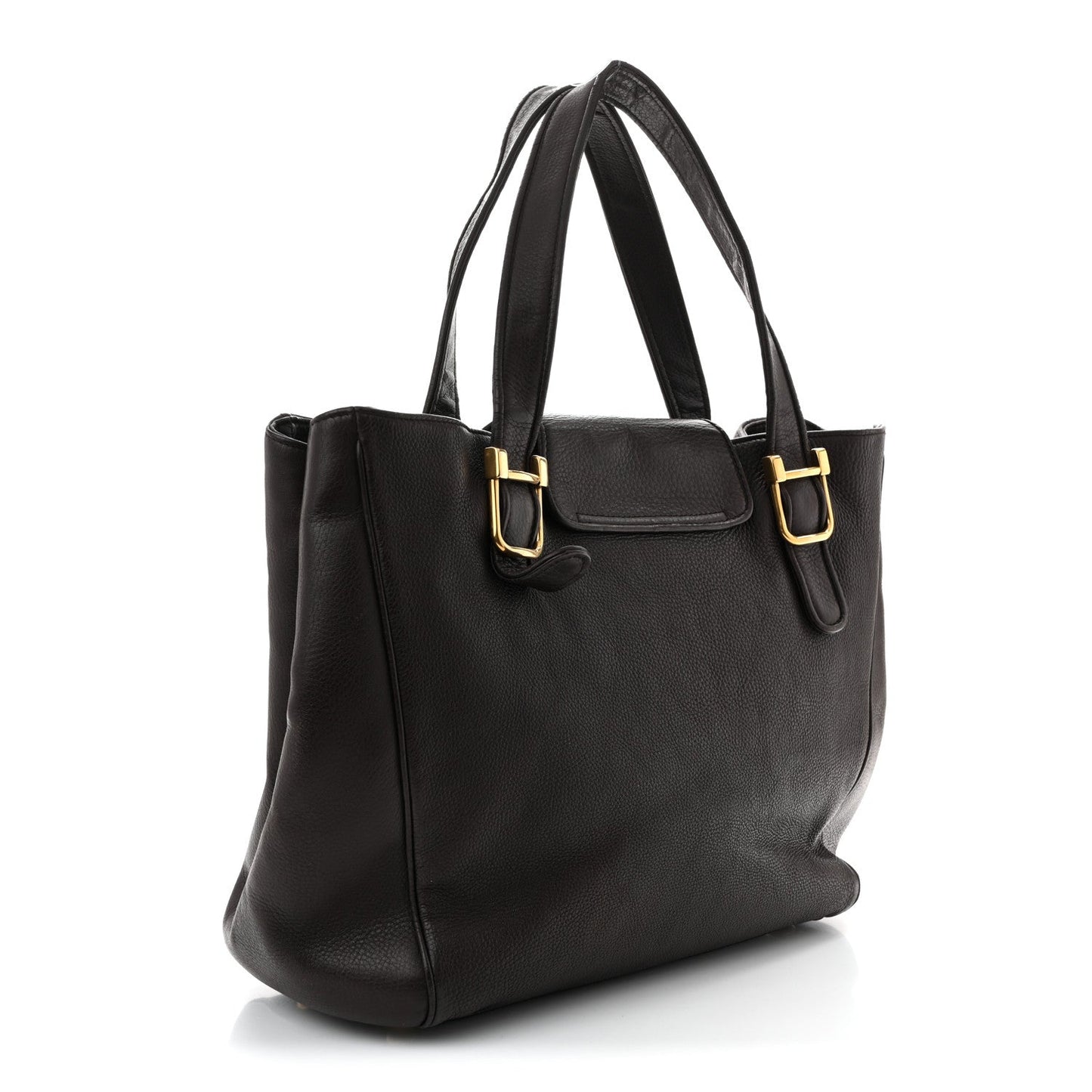 Pebbled Calfskin Medium 1973 Tote Dark Brown