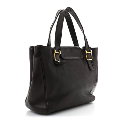 Pebbled Calfskin Medium 1973 Tote Dark Brown