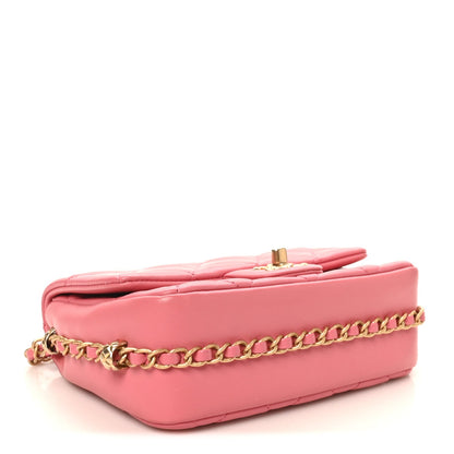 Lambskin Quilted CC Small Dynasty Flap Pink