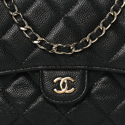Caviar Quilted Flap Phone Holder With Chain Black