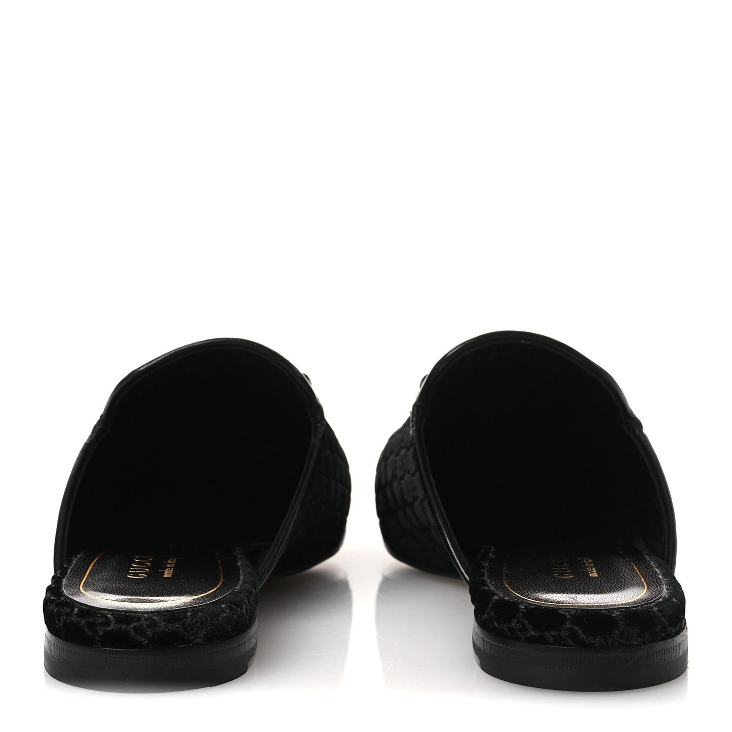 Velvet GG Monogram Womens Princetown Slippers 37.5 Black