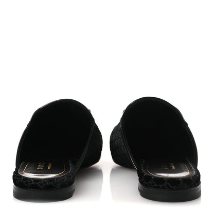 Velvet GG Monogram Womens Princetown Slippers 37.5 Black