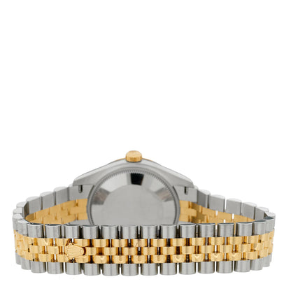 Rolex Stainless Steel 18K Yellow Gold Diamond 31mm Oyster Perpetual Datejust Watch Green Floral 278273