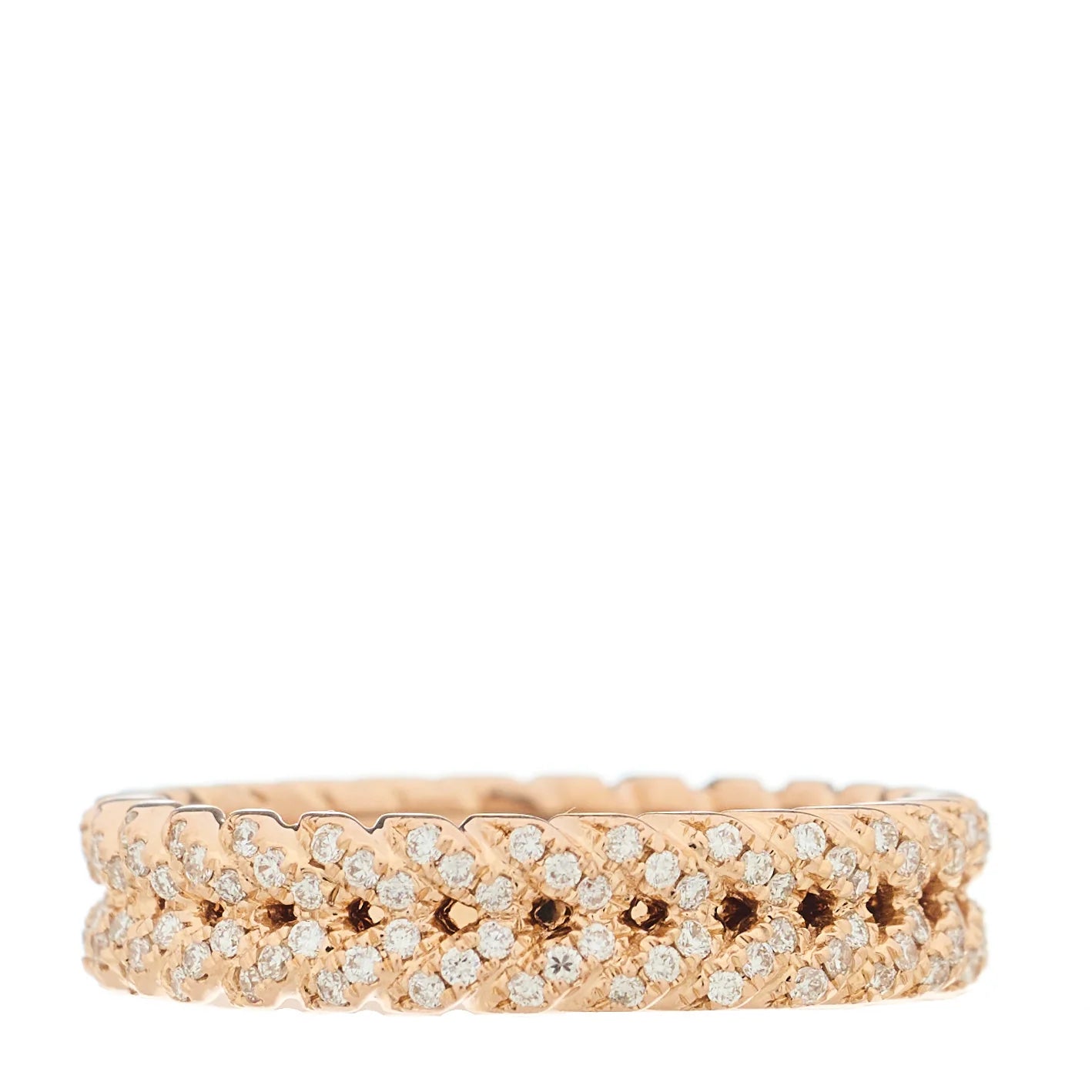 Anita Ko 18K Rose Gold Diamond Braided Ring 54 7