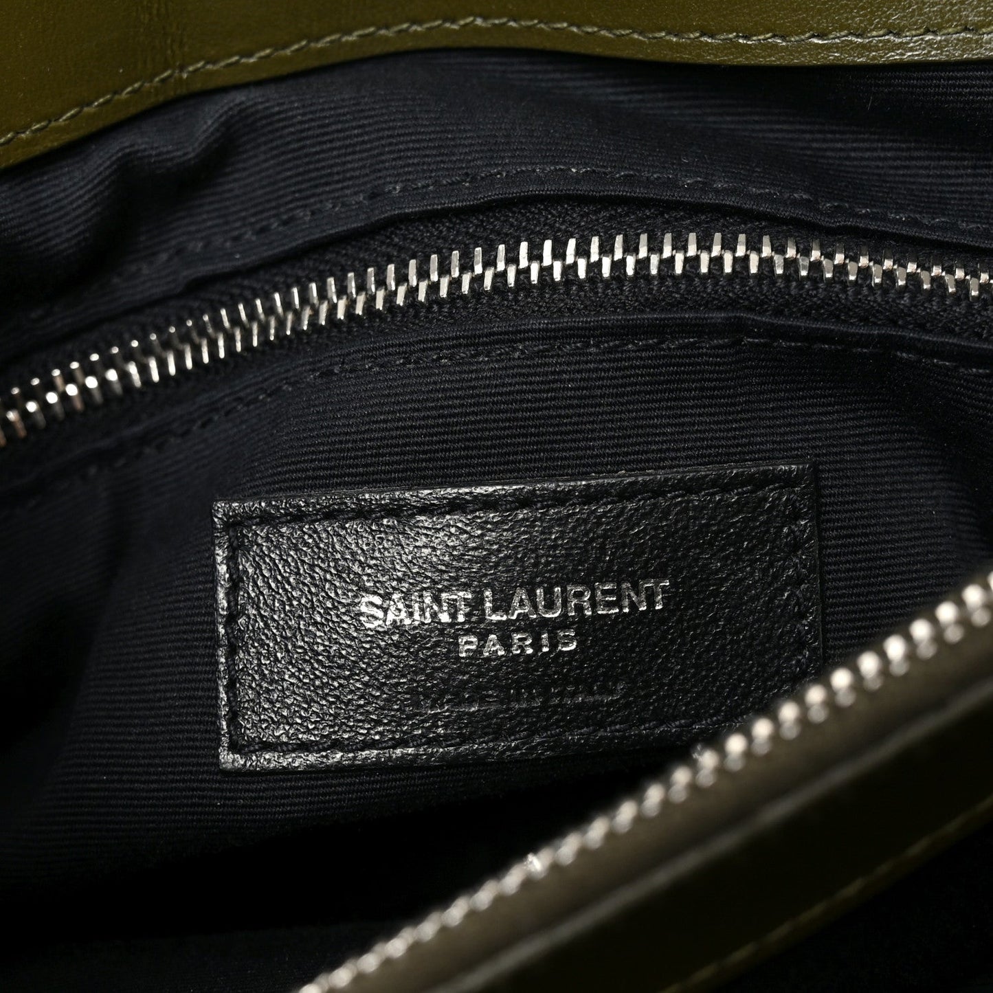 Calfskin Y Quilted Monogram Medium Loulou Chain Satchel Military Olive