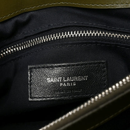 Calfskin Y Quilted Monogram Medium Loulou Chain Satchel Military Olive