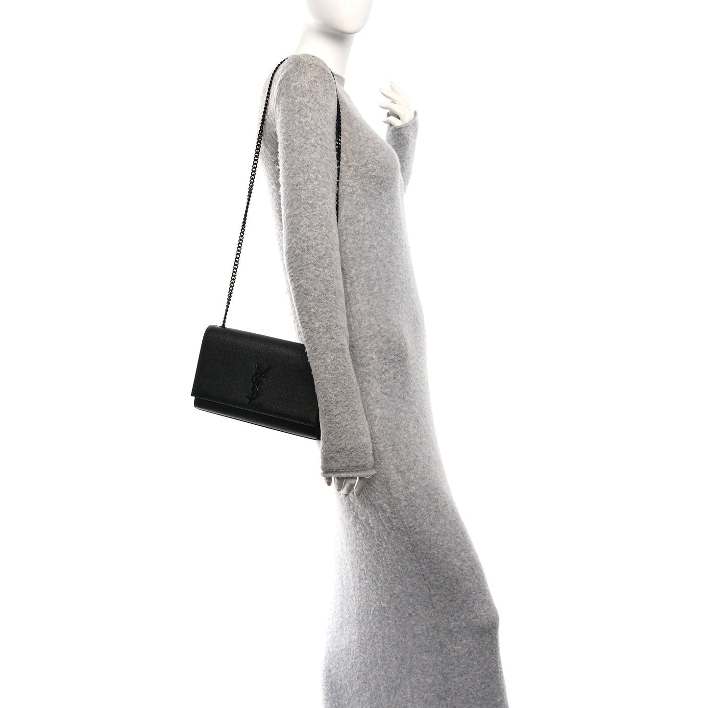 Grain De Poudre Medium Classic Monogram Monochrome Kate Satchel Black