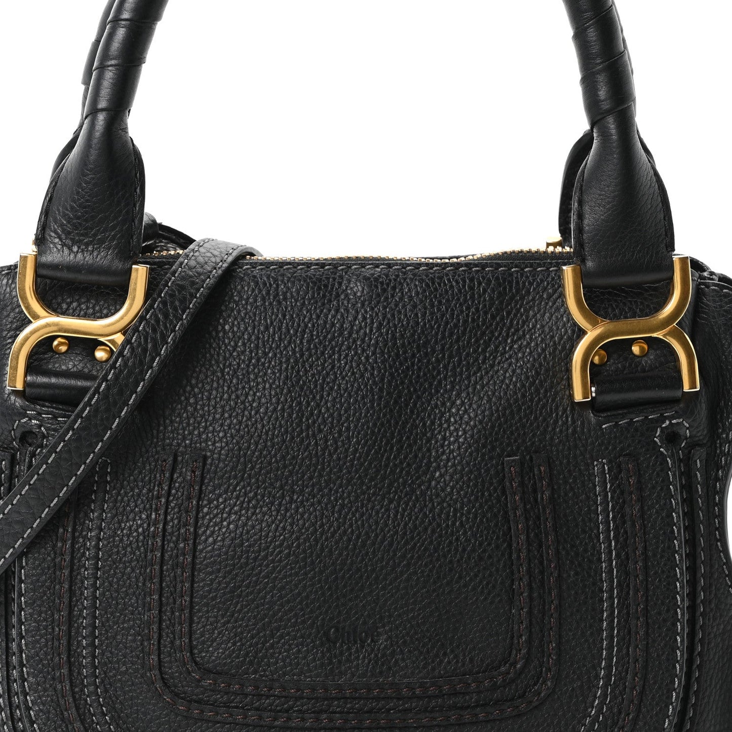 Calfskin Small Marcie Satchel Black