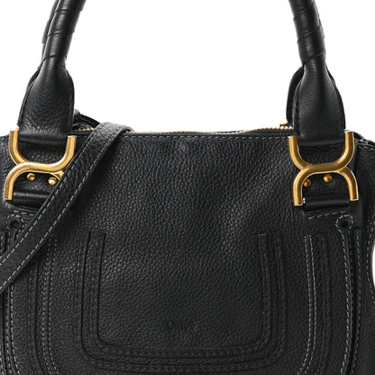 Calfskin Small Marcie Satchel Black