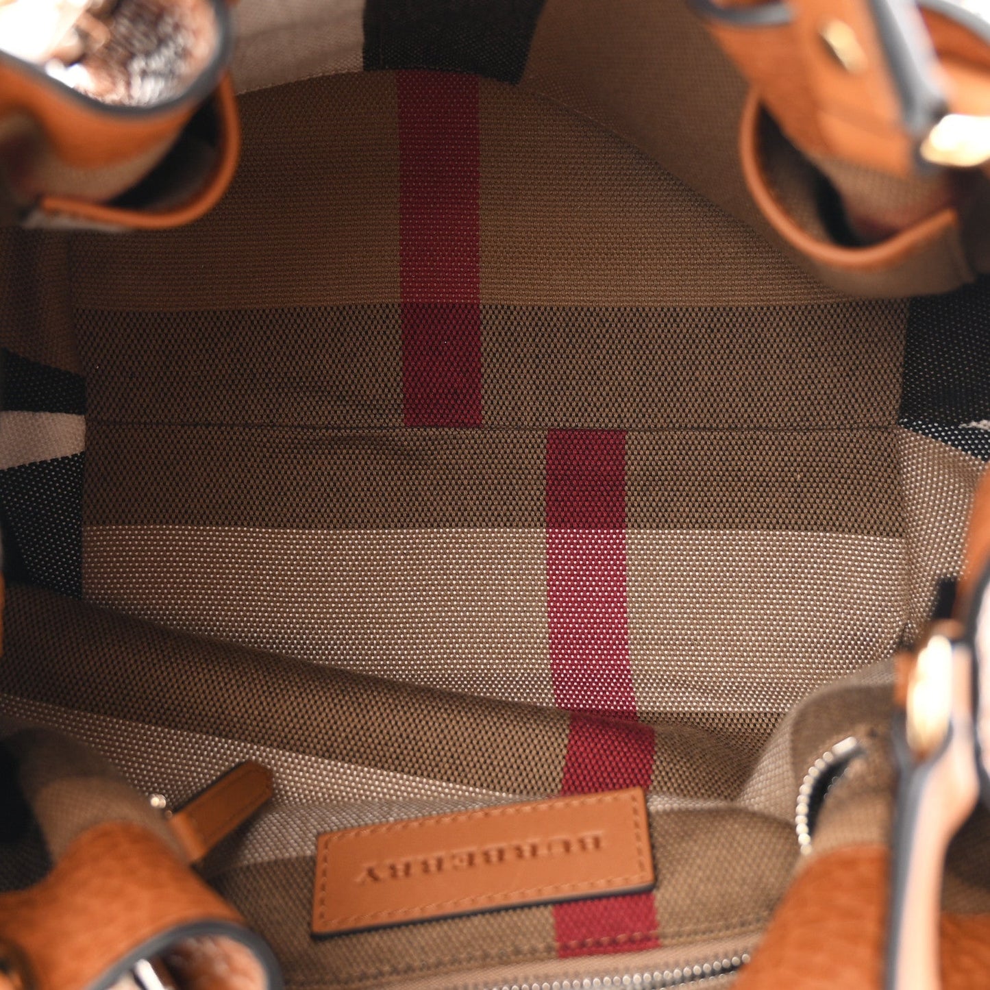 Grainy Calfskin House Check Small Maidstone Saddle Brown