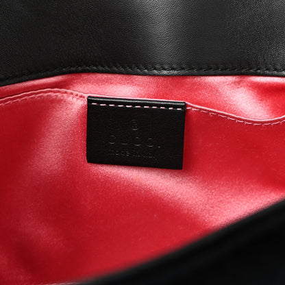 Velvet Matelasse Mini GG Marmont Shoulder Bag Black