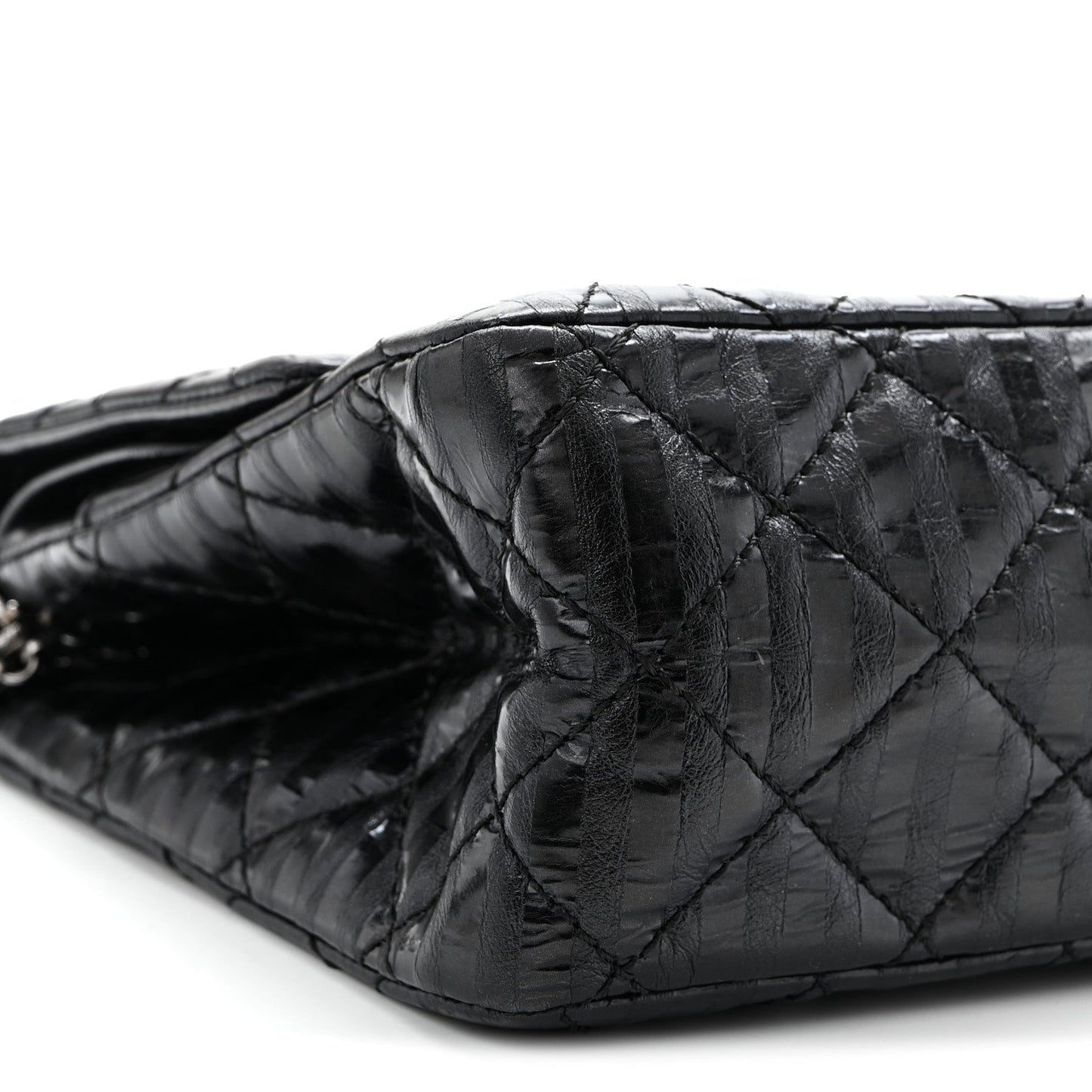 Metallic Calfskin Striped 2.55 Reissue 226 Flap Black