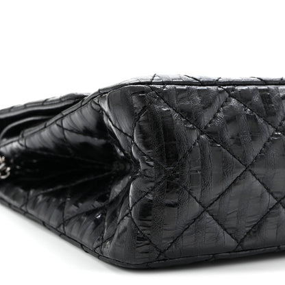 Metallic Calfskin Striped 2.55 Reissue 226 Flap Black