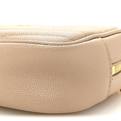 Grain De Poudre Matelasse Monogram Mini Lou Camera Bag Dark Beige