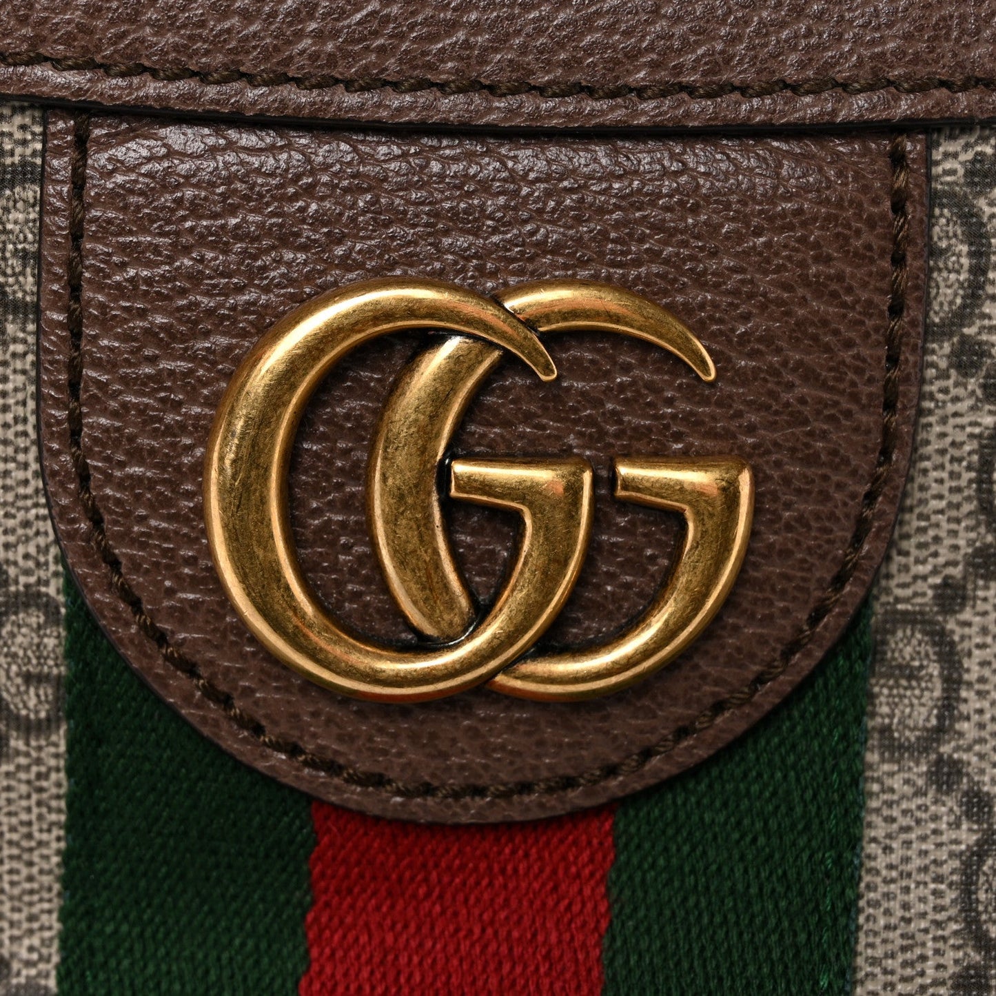 GG Supreme Monogram Web Small Ophidia Half Moon Hobo Brown