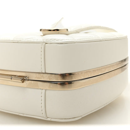 Lambskin Minaudiere Vanity With Handle White