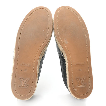 Monogram Calfskin Starboard Espadrille Flats 38 Black