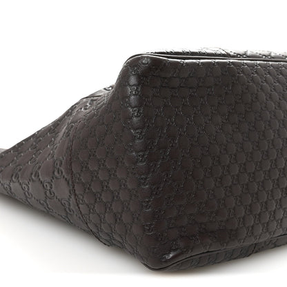 Guccissima Medium Bree Zippered Tote Chocolate
