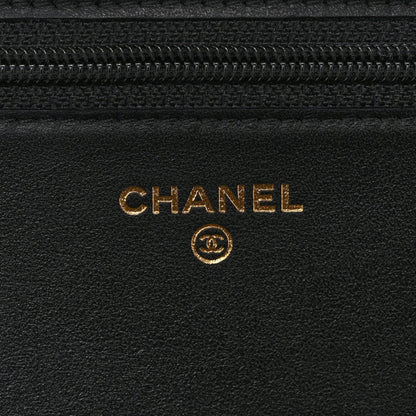 Caviar Quilted Boy Wallet On Chain WOC Black