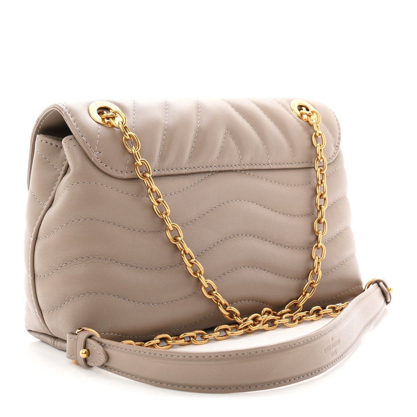 Calfskin LV New Wave Chain Bag Taupe