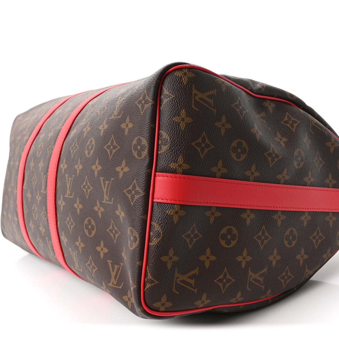 Calfskin Monogram Keepall Bandouliere 50 Coquelicot