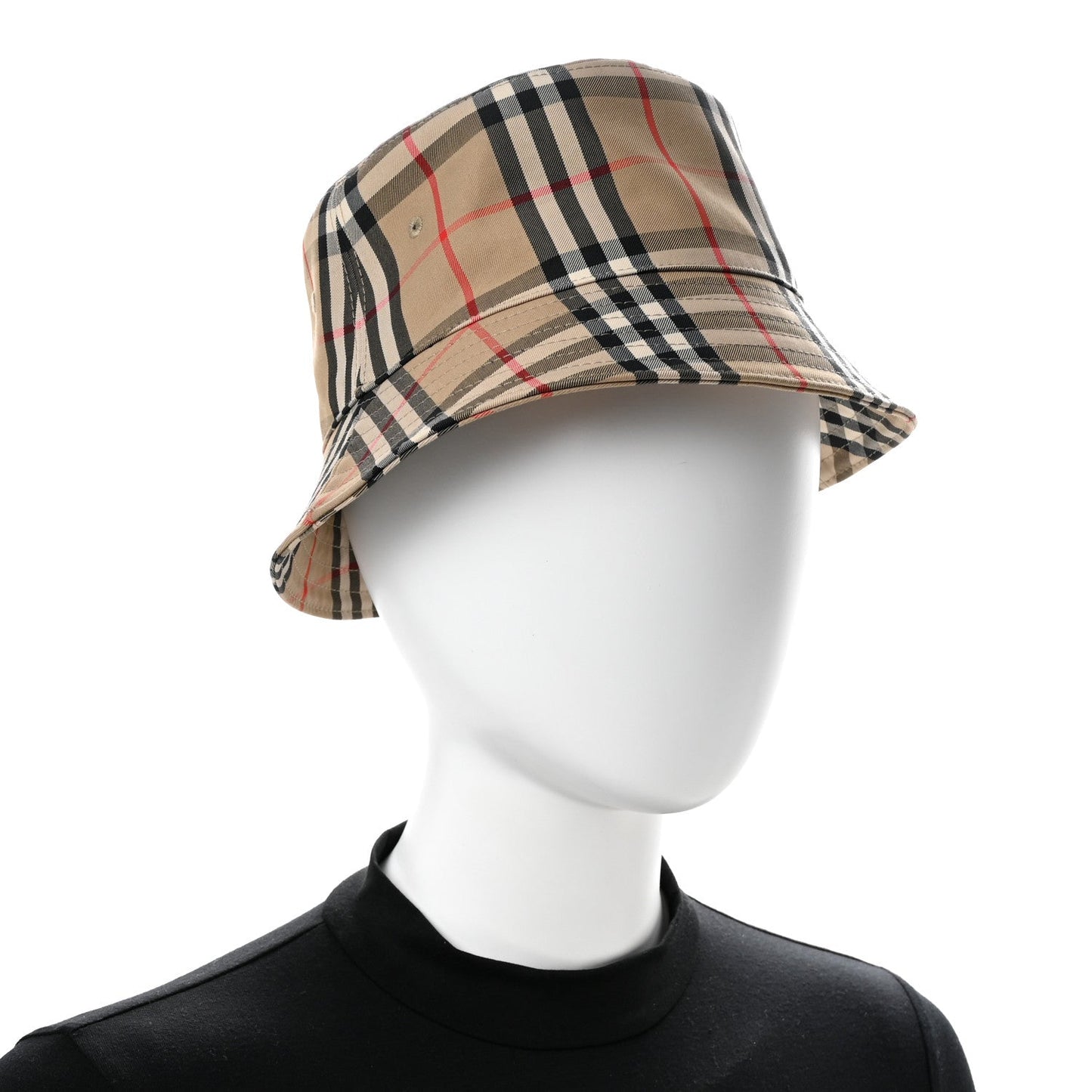 Technical Cotton Vintage Check Bucket Hat S Archive Beige