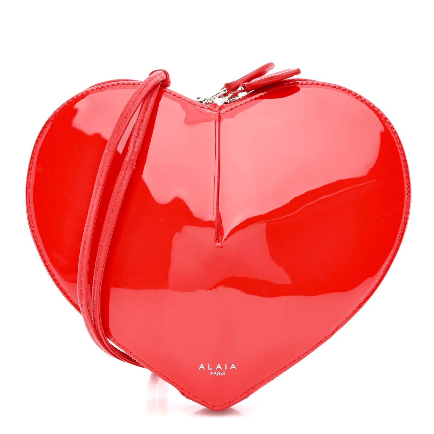 Alaia Patent Calfskin Le Coeur Bag Rouge Vermillon