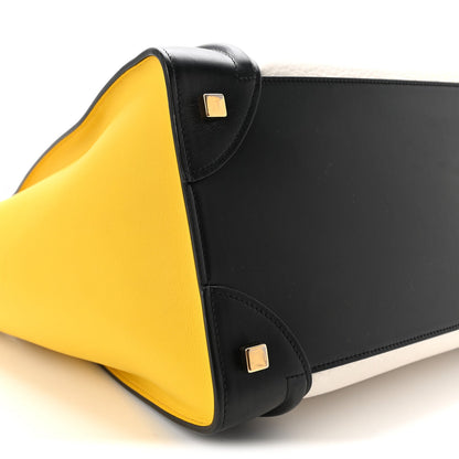 Elephant Calfskin Mini Tri-Color Luggage Optic White Yellow