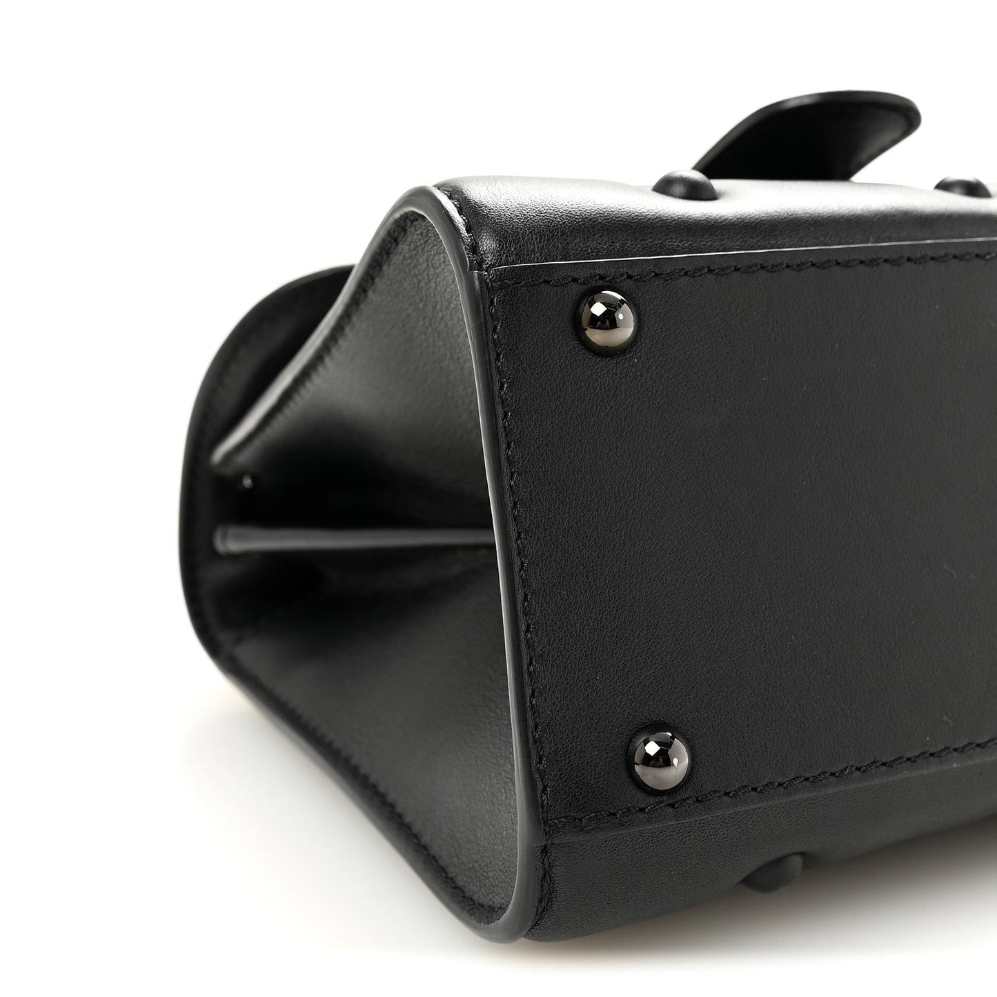 Grained Rodeo Calfskin Quilted Mini Brillant Satchel Black