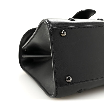 Grained Rodeo Calfskin Quilted Mini Brillant Satchel Black