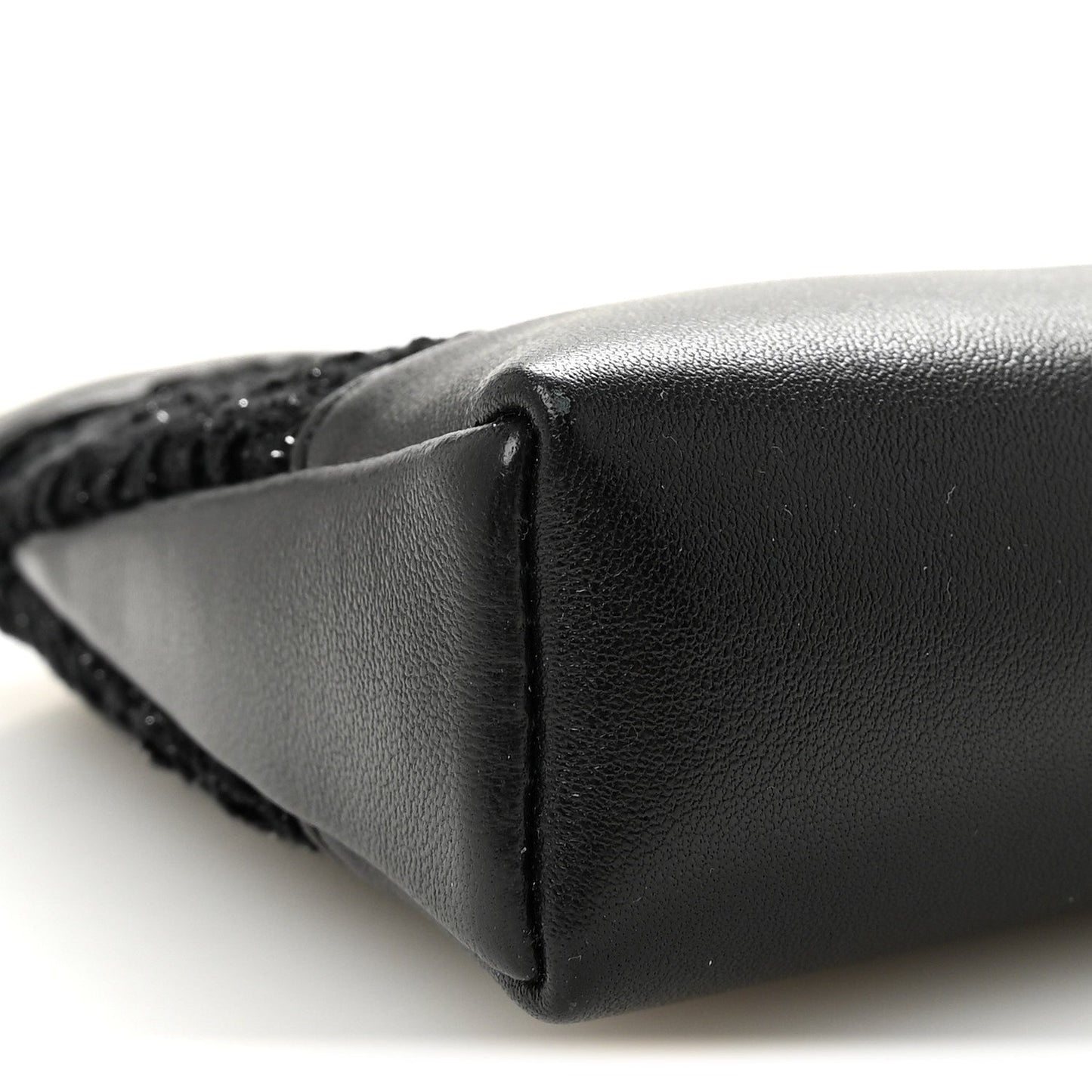 Tweed Shiny Calfskin Quilted Nano 31 Shopping Bag Black