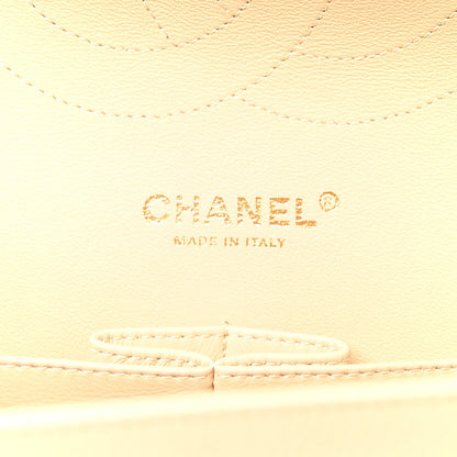 Caviar Quilted Jumbo Double Flap Beige Clair