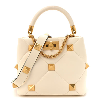 Nappa Small Roman Stud The Handle Bag Ivory