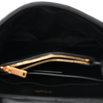 Calfskin Y Quilted Monogram Small Loulou Chain Satchel Black