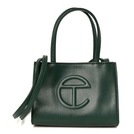 Vegan Leather Small Shopping Bag Leaf