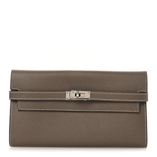 Epsom Kelly Longue Wallet Etoupe