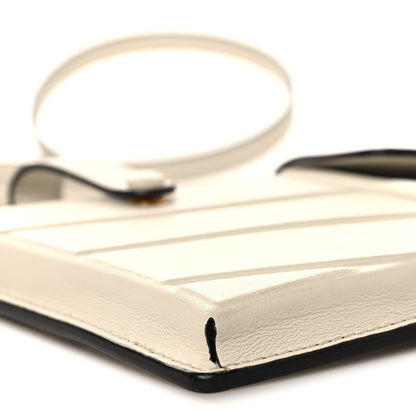 Vitello Grace Matte Two Pocket Mini Crossbody White Ice